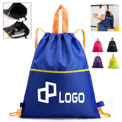 13X15.35 Inch Nylon Drawstring Backpack