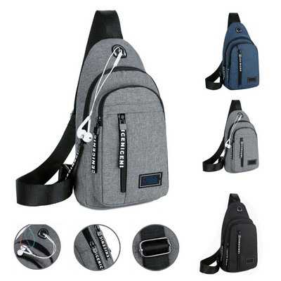 Stylish Sling Backpack with Headphone Hole