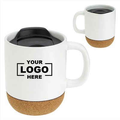 14 oz Cork Bottom Ceramic Coffee Mug