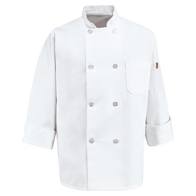 Red Kap® Eight Pearl Button Chef Coat with Thermometer Pocket