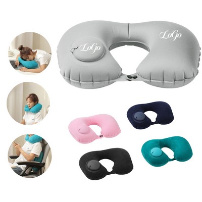 Portable Inflatable U-shaped Neck Pillow