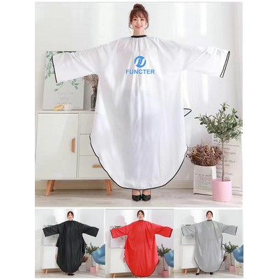 24'' x 47'' Barber Haircut Cape Smock Professional Salon Cape With Long Sleeves & Hooks Closure