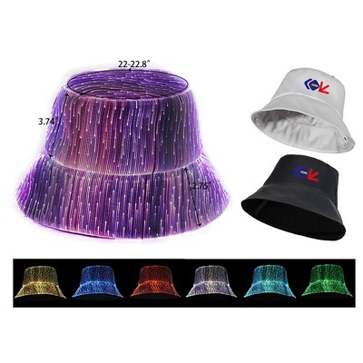 LED Rave Bucket Hat Light up Fisherman Cap 7 Colors Glow in the Dark Party Hats