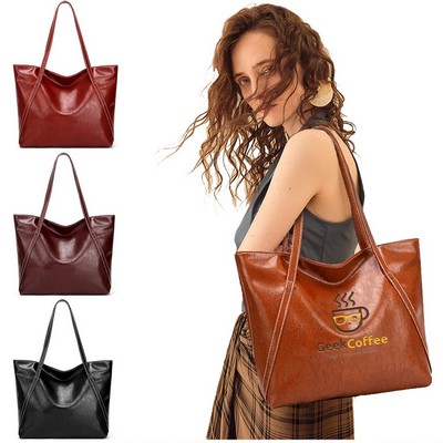 Vintage Leather Tote Shoulder Bag