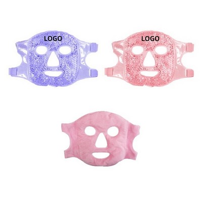 Reusable Gel Beads Hot/Cold Pack Face Mask w/Plush Backing