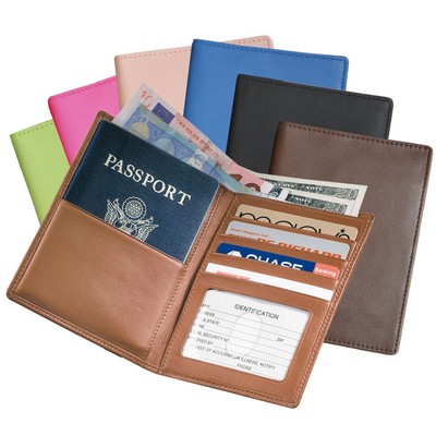 Leather Passport Currency Wallet (5 1/2"x4"x1/2")