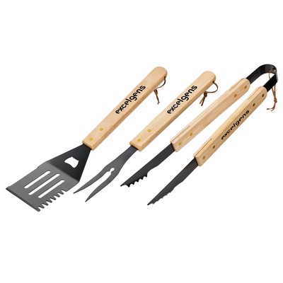 Premium Wood Handle BBQ Set