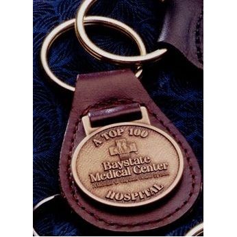 Brass Medal w/ Leather Key Fob (1.25"x0.102")