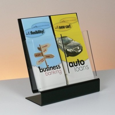 Slant-Back 2-Pocket Acrylic Brochure Holder - Countertop