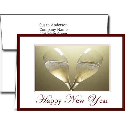 New Year Greeting Cards w/Imprinted Envelopes (5"x7")