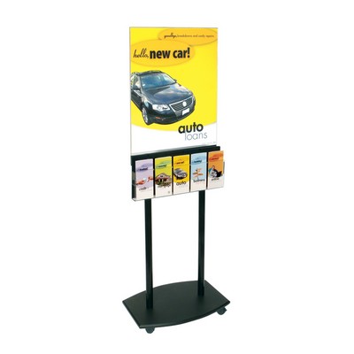 Acrylic Floor Poster Stand w/Wheels (1 Side)