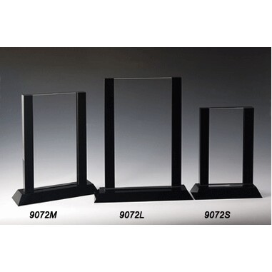 Vertical Black/Clear Crystal Award