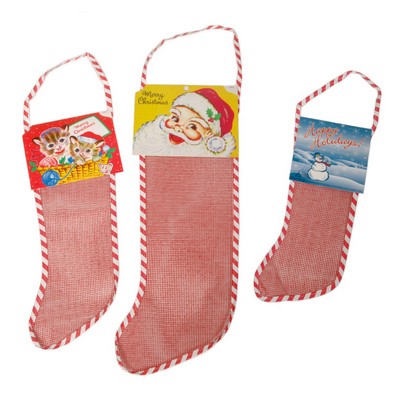 Empty Red Mesh Christmas Stocking 32"