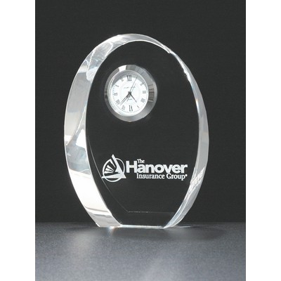 Crystal Round Clock w/ Roman Numeral Dial (3 7/8"x4 7/8")