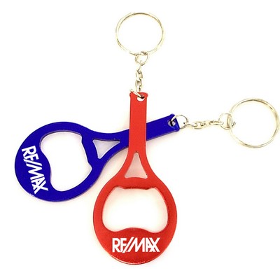 Tennis Racquet Aluminum Bottle Opener w/Key Chain (9 Week Production)