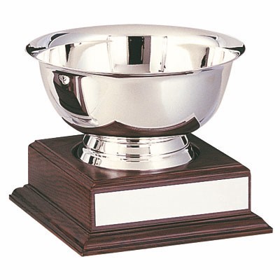 8" Paul Revere Silver Bowl Award w/Walnut Wood Base