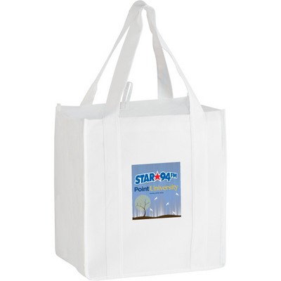 Heavy Duty Grocery Bag w/ Poly Board Insert & 4 Color Process (12"x8"x13")