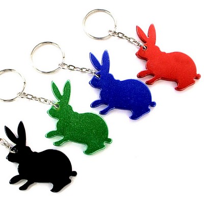 Rabbit Shape Aluminum Bottle Opener w/Keychain