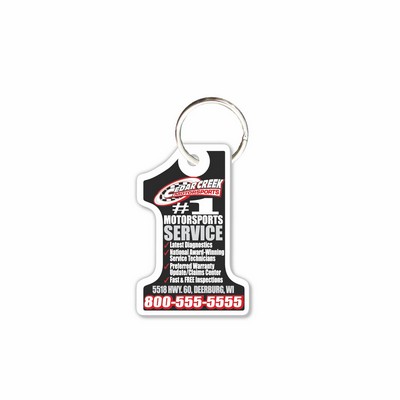 Plastic Key Tag w/Key Ring - 23 Mil (1 7/16"x2 3/16")