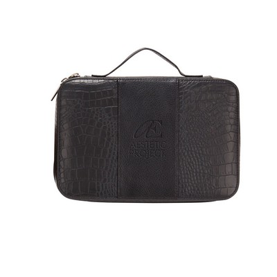 Deluxe Croc Leather Cosmetic Case