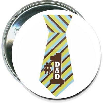 Fathers Day - #1 Dad Tie - 2 1/4 Inch Round Button