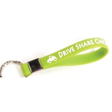 Silicone Wristband Key Ring (Screen Printed)