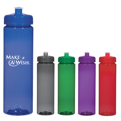 25 oz. Plastic Water Bottle w/ Push Pull Lid