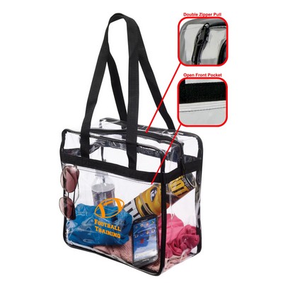 Heavy Duty Clear Stadium Zipper Tote