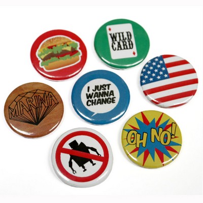 2 9/16" Round Shape Tin Button / Badge