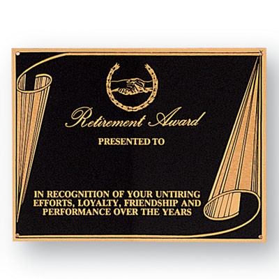 Retirement Award Screened Plate (6" x 8")