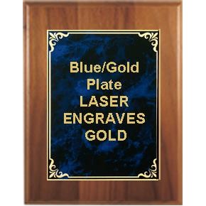 Cherry Plaque 8" x 10" - Blue/Gold 5-7/8" x 7-7/8" Hi-Relief Plate