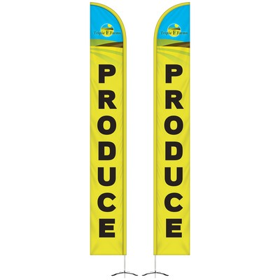 15' Double Sided Half Drop Banner w/Premium Hardware & Cross Base