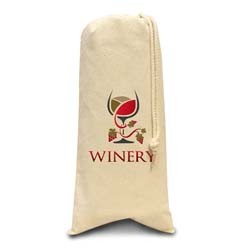 10oz Cotton Canvas Drawstring Wine Tote