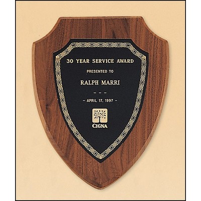 Shield Walnut Plaque 7 1/4" x 9"