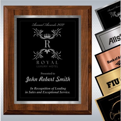 12 x 15" Cherry Finish Plaque w/ Double Engraved Plate