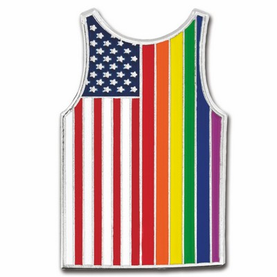 Gay Pride USA Tank Top Lapel Pin