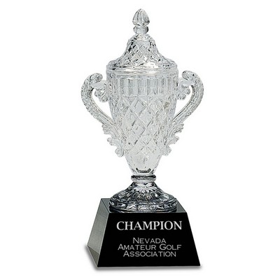 10¾" Crystal Cup Trophy w/Black Base