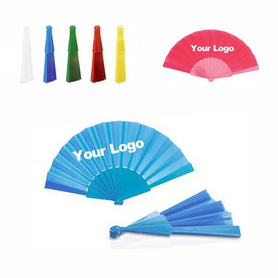 Portable Fabric Folding Fan Summer Plastic Handheld Fans