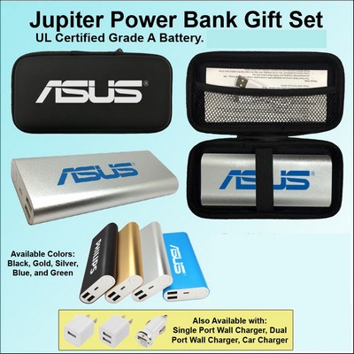 Jupiter Power Bank in Zipper Wallet 12,000 mAh - Silver