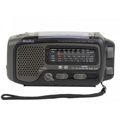 Kaito KA350 Voyager Trek Solar Weather Radio with 5-LED Flashlight