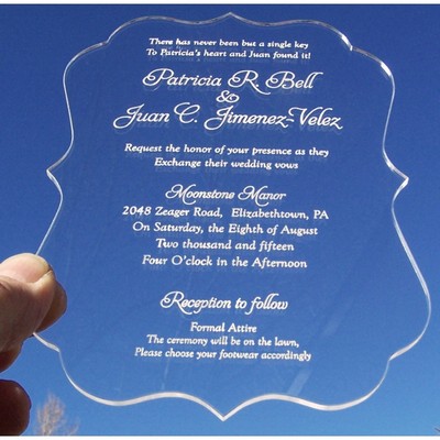 4.5" x 6" - Clear Acrylic Invitations