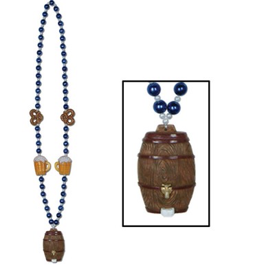 Oktoberfest Bead Necklace w/ Keg Medallion