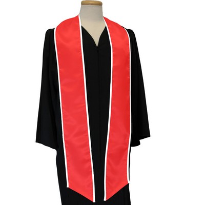 Red Graduation Sash with White Binded Edge