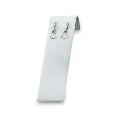 White Leatherette 8 Pair Earring Stand