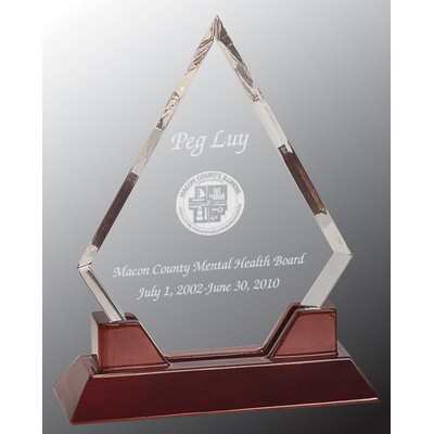 Diamond Acrylic Award on Rosewood Base