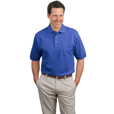 Port Authority® Heavyweight Cotton Pique Polo Shirt w/Pocket