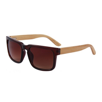 Bamboo Sunglasses - Gradient Brown Lenses - Brown Frames