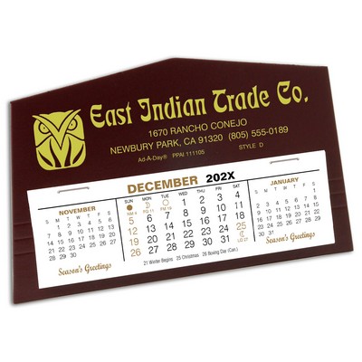 D Sturdi-Stand Desk Calendar, Maroon