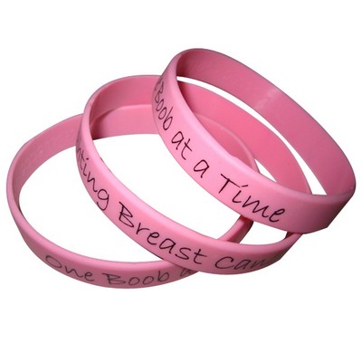 1/2 Inch Breast Cancer Printed Custom Wristband