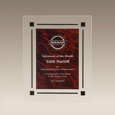 Red Marble Acrylic Clear Plaque (7" x 9")